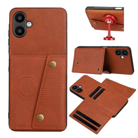 Double Buckle Card Slots Magnetic Phone Case, For Samsung Galaxy A57 5G, For Samsung Galaxy A37 5G, For Galaxy A27 5G, For Galaxy A07 5G Global, For Samsung Galaxy A17 / A26 5G, For Samsung Galaxy A56 5G, For Samsung Galaxy A36 5G                      ...