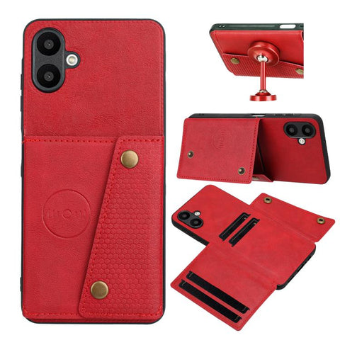 Double Buckle Card Slots Magnetic Phone Case, For Samsung Galaxy A57 5G, For Samsung Galaxy A37 5G, For Galaxy A27 5G, For Galaxy A07 5G Global, For Samsung Galaxy A17 / A26 5G, For Samsung Galaxy A56 5G, For Samsung Galaxy A36 5G                      ...