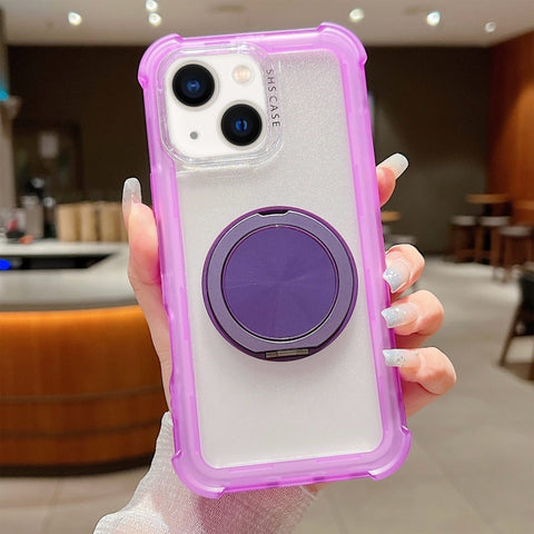 Matte TPU Hybrid PC 3-in-1 MagSafe Holder Phone Case, For iPhone 13
