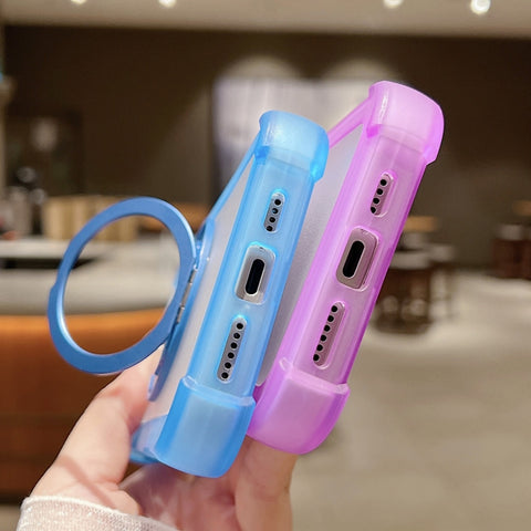 Matte TPU Hybrid PC 3-in-1 MagSafe Holder Phone Case, For iPhone 13