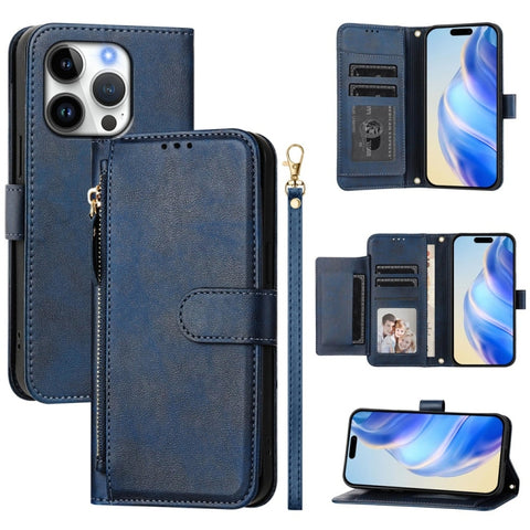 Multi-Card Slots Zipper Wallet Leather Phone Case, For iPhone 18 Pro / 17 Pro, For iPhone 18 Pro Max / 17 Pro Max, For iPhone 17e / 16e, For iPhone 17, For iPhone Air, For iPhone 16 Pro Max, For iPhone 16 Pro, For iPhone 16 Plus