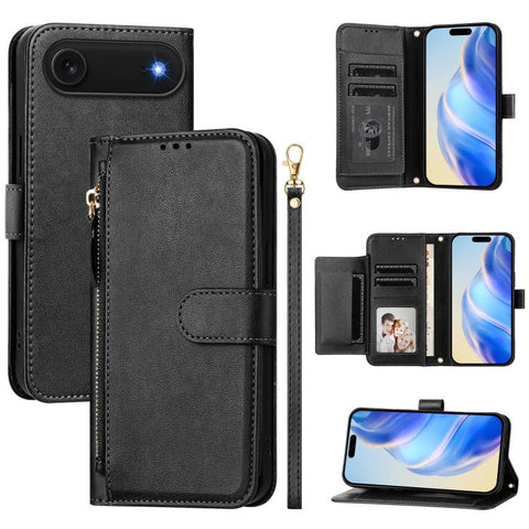 Multi-Card Slots Zipper Wallet Leather Phone Case, For iPhone 18 Pro / 17 Pro, For iPhone 18 Pro Max / 17 Pro Max, For iPhone 17e / 16e, For iPhone 17, For iPhone Air, For iPhone 16 Pro Max, For iPhone 16 Pro, For iPhone 16 Plus