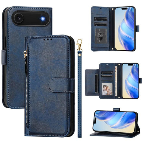 Multi-Card Slots Zipper Wallet Leather Phone Case, For iPhone 18 Pro / 17 Pro, For iPhone 18 Pro Max / 17 Pro Max, For iPhone 17e / 16e, For iPhone 17, For iPhone Air, For iPhone 16 Pro Max, For iPhone 16 Pro, For iPhone 16 Plus