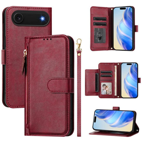 Multi-Card Slots Zipper Wallet Leather Phone Case, For iPhone 18 Pro / 17 Pro, For iPhone 18 Pro Max / 17 Pro Max, For iPhone 17e / 16e, For iPhone 17, For iPhone Air, For iPhone 16 Pro Max, For iPhone 16 Pro, For iPhone 16 Plus