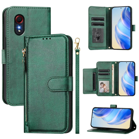 Multi-Card Slots Zipper Wallet Leather Phone Case, For Samsung Galaxy XCover7 Pro, For Samsung Galaxy XCover7 5G Global, For Samsung Galaxy XCover6 Pro, For Samsung Galaxy XCover 5