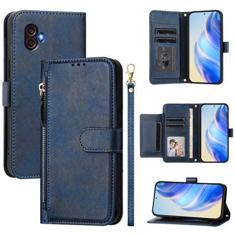 Multi-Card Slots Zipper Wallet Leather Phone Case, For Samsung Galaxy XCover7 Pro, For Samsung Galaxy XCover7 5G Global, For Samsung Galaxy XCover6 Pro, For Samsung Galaxy XCover 5