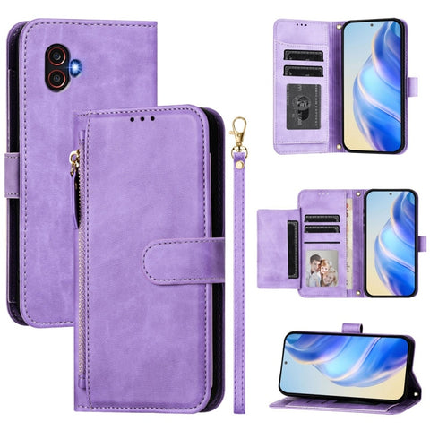 Multi-Card Slots Zipper Wallet Leather Phone Case, For Samsung Galaxy XCover7 Pro, For Samsung Galaxy XCover7 5G Global, For Samsung Galaxy XCover6 Pro, For Samsung Galaxy XCover 5