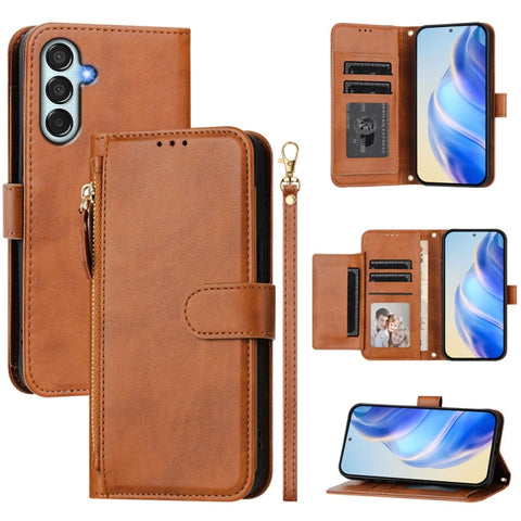 Multi-Card Slots Zipper Wallet Leather Phone Case, For Samsung Galaxy M56 5G, For Samsung Galaxy M16 5G / F16 5G, For Samsung Galaxy M06 5G / F06 5G, For Samsung Galaxy M35 5G, For Samsung Galaxy M55 / C55 5G, For Samsung Galaxy M15 5G / F15 5G        ...
