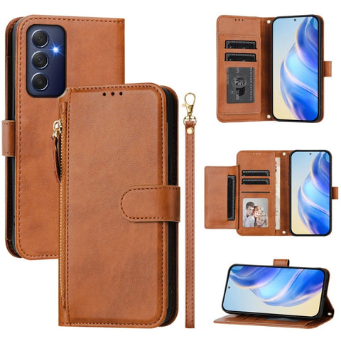 Multi-Card Slots Zipper Wallet Leather Phone Case, For Samsung Galaxy M56 5G, For Samsung Galaxy M16 5G / F16 5G, For Samsung Galaxy M06 5G / F06 5G, For Samsung Galaxy M35 5G, For Samsung Galaxy M55 / C55 5G, For Samsung Galaxy M15 5G / F15 5G        ...