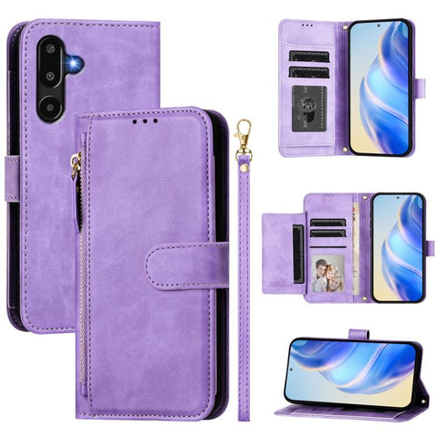Multi-Card Slots Zipper Wallet Leather Phone Case, For Samsung Galaxy M56 5G, For Samsung Galaxy M16 5G / F16 5G, For Samsung Galaxy M06 5G / F06 5G, For Samsung Galaxy M35 5G, For Samsung Galaxy M55 / C55 5G, For Samsung Galaxy M15 5G / F15 5G        ...