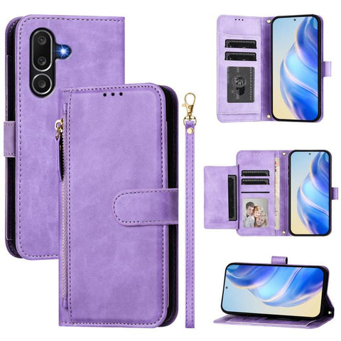 Multi-Card Slots Zipper Wallet Leather Phone Case, For Samsung Galaxy M56 5G, For Samsung Galaxy M16 5G / F16 5G, For Samsung Galaxy M06 5G / F06 5G, For Samsung Galaxy M35 5G, For Samsung Galaxy M55 / C55 5G, For Samsung Galaxy M15 5G / F15 5G        ...