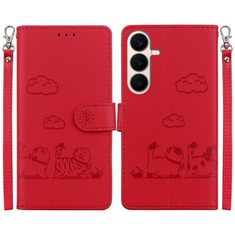 Cute Cats RFID Leather Phone Case, For Galaxy S26 FE 5G, For Samsung Galaxy S26+ 5G, For Samsung Galaxy S26 Edge 5G, For Samsung Galaxy S26 Ultra 5G, For Samsung Galaxy S26 5G, For Samsung Galaxy S25 FE 5G, For Samsung Galaxy S25 Edge 5G               ...