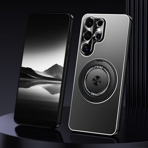 Rotating Holder Frosted Metal Phone Case, For Samsung Galaxy S26+ 5G, For Samsung Galaxy S26 Ultra 5G, For Samsung Galaxy S26 5G, For Samsung Galaxy S25 5G, For Samsung Galaxy S25 Ultra 5G, For Samsung Galaxy S24 Ultra 5G, For Samsung Galaxy S24+ 5G   ...