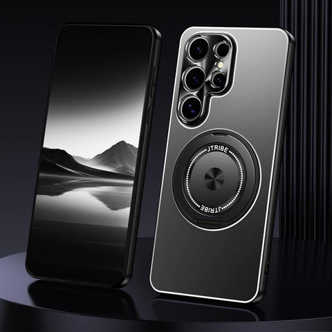 Rotating Holder Frosted Metal Phone Case, For Samsung Galaxy S26+ 5G, For Samsung Galaxy S26 Ultra 5G, For Samsung Galaxy S26 5G, For Samsung Galaxy S25 5G, For Samsung Galaxy S25 Ultra 5G, For Samsung Galaxy S24 Ultra 5G, For Samsung Galaxy S24+ 5G   ...