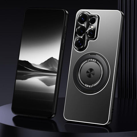 Rotating Holder Frosted Metal Phone Case, For Samsung Galaxy S26+ 5G, For Samsung Galaxy S26 Ultra 5G, For Samsung Galaxy S26 5G, For Samsung Galaxy S25 5G, For Samsung Galaxy S25 Ultra 5G, For Samsung Galaxy S24 Ultra 5G, For Samsung Galaxy S24+ 5G   ...