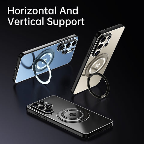 Rotating Holder Frosted Metal Phone Case, For Samsung Galaxy S26+ 5G, For Samsung Galaxy S26 Ultra 5G, For Samsung Galaxy S26 5G, For Samsung Galaxy S25 5G, For Samsung Galaxy S25 Ultra 5G, For Samsung Galaxy S24 Ultra 5G, For Samsung Galaxy S24+ 5G   ...