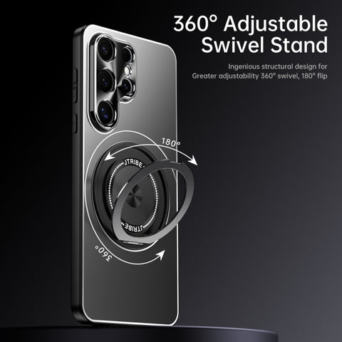 Rotating Holder Frosted Metal Phone Case, For Samsung Galaxy S26+ 5G, For Samsung Galaxy S26 Ultra 5G, For Samsung Galaxy S26 5G, For Samsung Galaxy S25 5G, For Samsung Galaxy S25 Ultra 5G, For Samsung Galaxy S24 Ultra 5G, For Samsung Galaxy S24+ 5G   ...