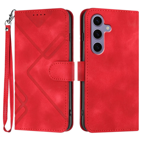Line Pattern Skin Feel Leather Phone Case, For Galaxy S26 FE 5G, For Samsung Galaxy S26 Edge 5G, For Samsung Galaxy S26 Ultra 5G, For Samsung Galaxy S26 5G, For Samsung Galaxy S25 FE 5G, For Samsung Galaxy S25 5G, For Samsung Galaxy S25+ 5G            ...