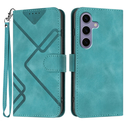 Line Pattern Skin Feel Leather Phone Case, For Galaxy S26 FE 5G, For Samsung Galaxy S26 Edge 5G, For Samsung Galaxy S26 Ultra 5G, For Samsung Galaxy S26 5G, For Samsung Galaxy S25 FE 5G, For Samsung Galaxy S25 5G, For Samsung Galaxy S25+ 5G            ...