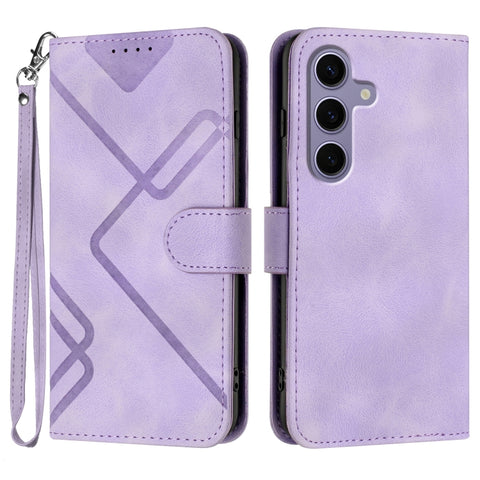 Line Pattern Skin Feel Leather Phone Case, For Galaxy S26 FE 5G, For Samsung Galaxy S26 Edge 5G, For Samsung Galaxy S26 Ultra 5G, For Samsung Galaxy S26 5G, For Samsung Galaxy S25 FE 5G, For Samsung Galaxy S25 5G, For Samsung Galaxy S25+ 5G            ...