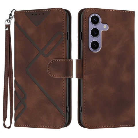 Line Pattern Skin Feel Leather Phone Case, For Galaxy S26 FE 5G, For Samsung Galaxy S26 Edge 5G, For Samsung Galaxy S26 Ultra 5G, For Samsung Galaxy S26 5G, For Samsung Galaxy S25 FE 5G, For Samsung Galaxy S25 5G, For Samsung Galaxy S25+ 5G            ...