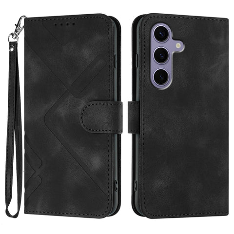 Line Pattern Skin Feel Leather Phone Case, For Galaxy S26 FE 5G, For Samsung Galaxy S26 Edge 5G, For Samsung Galaxy S26 Ultra 5G, For Samsung Galaxy S26 5G, For Samsung Galaxy S25 FE 5G, For Samsung Galaxy S25 5G, For Samsung Galaxy S25+ 5G            ...
