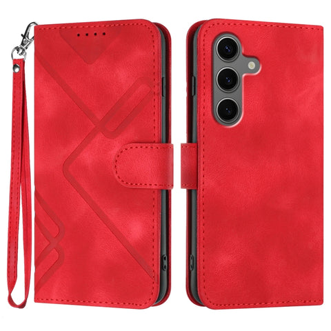 Line Pattern Skin Feel Leather Phone Case, For Galaxy S26 FE 5G, For Samsung Galaxy S26 Edge 5G, For Samsung Galaxy S26 Ultra 5G, For Samsung Galaxy S26 5G, For Samsung Galaxy S25 FE 5G, For Samsung Galaxy S25 5G, For Samsung Galaxy S25+ 5G            ...
