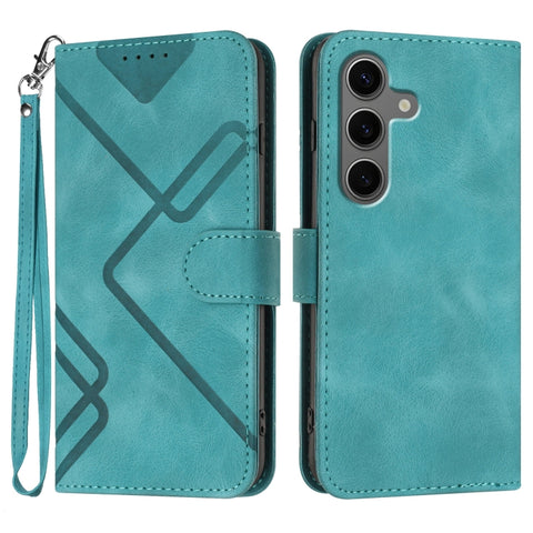 Line Pattern Skin Feel Leather Phone Case, For Galaxy S26 FE 5G, For Samsung Galaxy S26 Edge 5G, For Samsung Galaxy S26 Ultra 5G, For Samsung Galaxy S26 5G, For Samsung Galaxy S25 FE 5G, For Samsung Galaxy S25 5G, For Samsung Galaxy S25+ 5G            ...