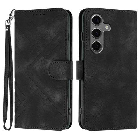 Line Pattern Skin Feel Leather Phone Case, For Galaxy S26 FE 5G, For Samsung Galaxy S26 Edge 5G, For Samsung Galaxy S26 Ultra 5G, For Samsung Galaxy S26 5G, For Samsung Galaxy S25 FE 5G, For Samsung Galaxy S25 5G, For Samsung Galaxy S25+ 5G            ...