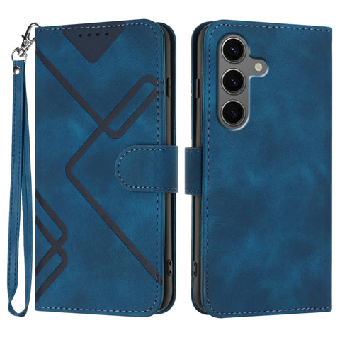 Line Pattern Skin Feel Leather Phone Case, For Galaxy S26 FE 5G, For Samsung Galaxy S26 Edge 5G, For Samsung Galaxy S26 Ultra 5G, For Samsung Galaxy S26 5G, For Samsung Galaxy S25 FE 5G, For Samsung Galaxy S25 5G, For Samsung Galaxy S25+ 5G            ...