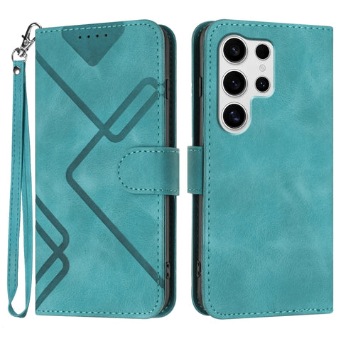 Line Pattern Skin Feel Leather Phone Case, For Galaxy S26 FE 5G, For Samsung Galaxy S26 Edge 5G, For Samsung Galaxy S26 Ultra 5G, For Samsung Galaxy S26 5G, For Samsung Galaxy S25 FE 5G, For Samsung Galaxy S25 5G, For Samsung Galaxy S25+ 5G            ...