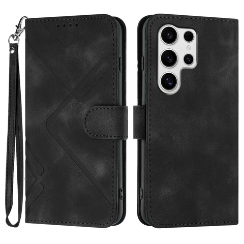 Line Pattern Skin Feel Leather Phone Case, For Galaxy S26 FE 5G, For Samsung Galaxy S26 Edge 5G, For Samsung Galaxy S26 Ultra 5G, For Samsung Galaxy S26 5G, For Samsung Galaxy S25 FE 5G, For Samsung Galaxy S25 5G, For Samsung Galaxy S25+ 5G            ...