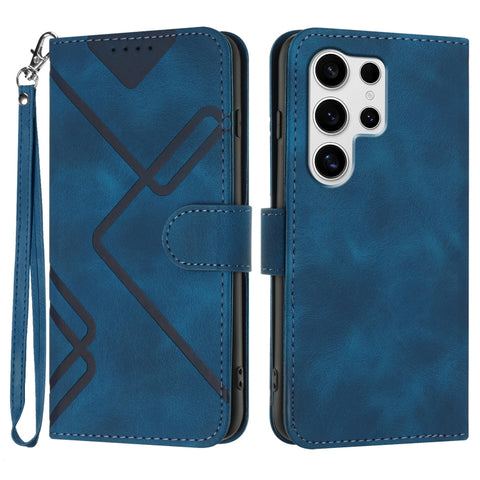 Line Pattern Skin Feel Leather Phone Case, For Galaxy S26 FE 5G, For Samsung Galaxy S26 Edge 5G, For Samsung Galaxy S26 Ultra 5G, For Samsung Galaxy S26 5G, For Samsung Galaxy S25 FE 5G, For Samsung Galaxy S25 5G, For Samsung Galaxy S25+ 5G            ...