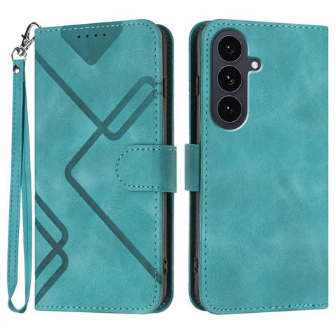 Line Pattern Skin Feel Leather Phone Case, For Galaxy S26 FE 5G, For Samsung Galaxy S26 Edge 5G, For Samsung Galaxy S26 Ultra 5G, For Samsung Galaxy S26 5G, For Samsung Galaxy S25 FE 5G, For Samsung Galaxy S25 5G, For Samsung Galaxy S25+ 5G            ...