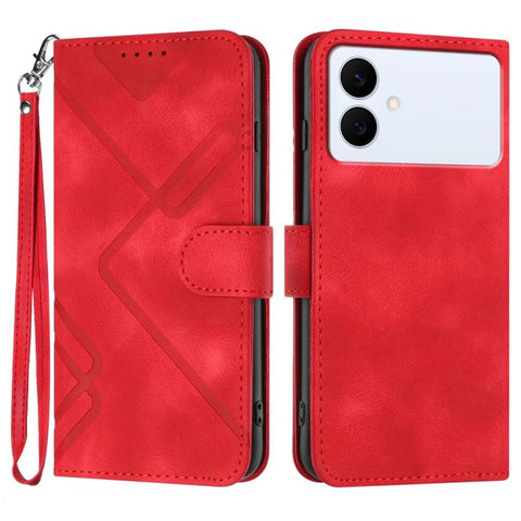 Line Pattern Skin Feel Leather Phone Case, For Galaxy S26 FE 5G, For Samsung Galaxy S26 Edge 5G, For Samsung Galaxy S26 Ultra 5G, For Samsung Galaxy S26 5G, For Samsung Galaxy S25 FE 5G, For Samsung Galaxy S25 5G, For Samsung Galaxy S25+ 5G            ...