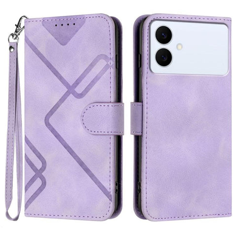 Line Pattern Skin Feel Leather Phone Case, For Galaxy S26 FE 5G, For Samsung Galaxy S26 Edge 5G, For Samsung Galaxy S26 Ultra 5G, For Samsung Galaxy S26 5G, For Samsung Galaxy S25 FE 5G, For Samsung Galaxy S25 5G, For Samsung Galaxy S25+ 5G            ...
