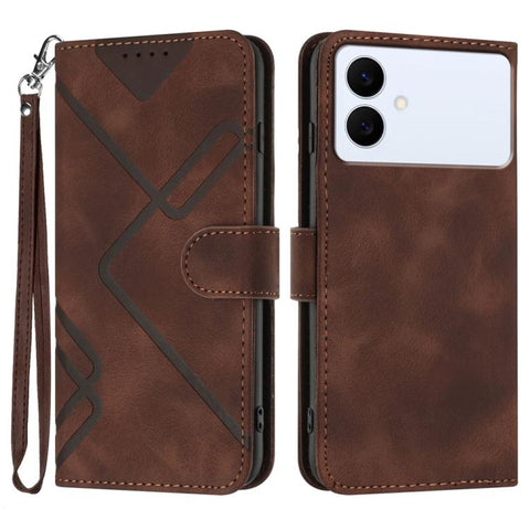 Line Pattern Skin Feel Leather Phone Case, For Galaxy S26 FE 5G, For Samsung Galaxy S26 Edge 5G, For Samsung Galaxy S26 Ultra 5G, For Samsung Galaxy S26 5G, For Samsung Galaxy S25 FE 5G, For Samsung Galaxy S25 5G, For Samsung Galaxy S25+ 5G            ...