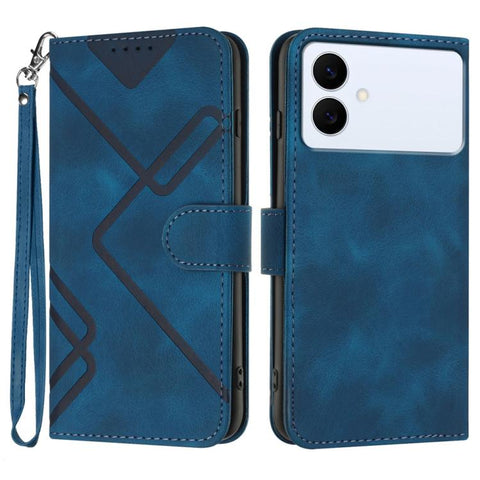 Line Pattern Skin Feel Leather Phone Case, For Galaxy S26 FE 5G, For Samsung Galaxy S26 Edge 5G, For Samsung Galaxy S26 Ultra 5G, For Samsung Galaxy S26 5G, For Samsung Galaxy S25 FE 5G, For Samsung Galaxy S25 5G, For Samsung Galaxy S25+ 5G            ...