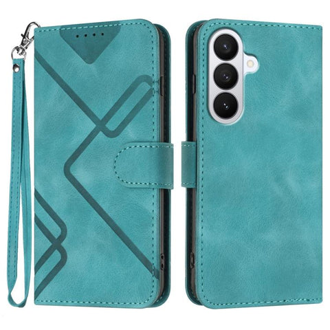 Line Pattern Skin Feel Leather Phone Case, For Galaxy S26 FE 5G, For Samsung Galaxy S26 Edge 5G, For Samsung Galaxy S26 Ultra 5G, For Samsung Galaxy S26 5G, For Samsung Galaxy S25 FE 5G, For Samsung Galaxy S25 5G, For Samsung Galaxy S25+ 5G            ...