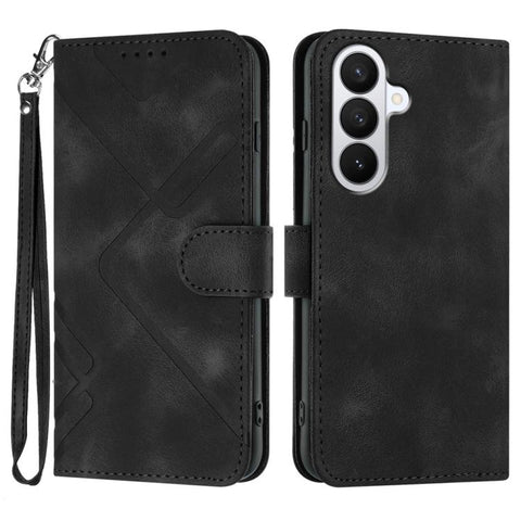 Line Pattern Skin Feel Leather Phone Case, For Galaxy S26 FE 5G, For Samsung Galaxy S26 Edge 5G, For Samsung Galaxy S26 Ultra 5G, For Samsung Galaxy S26 5G, For Samsung Galaxy S25 FE 5G, For Samsung Galaxy S25 5G, For Samsung Galaxy S25+ 5G            ...