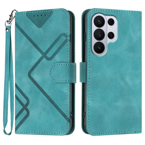 Line Pattern Skin Feel Leather Phone Case, For Galaxy S26 FE 5G, For Samsung Galaxy S26 Edge 5G, For Samsung Galaxy S26 Ultra 5G, For Samsung Galaxy S26 5G, For Samsung Galaxy S25 FE 5G, For Samsung Galaxy S25 5G, For Samsung Galaxy S25+ 5G            ...