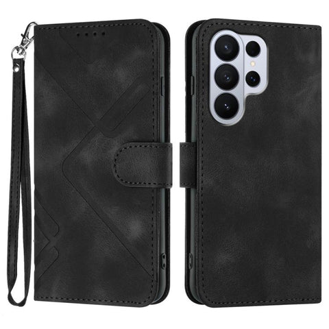 Line Pattern Skin Feel Leather Phone Case, For Galaxy S26 FE 5G, For Samsung Galaxy S26 Edge 5G, For Samsung Galaxy S26 Ultra 5G, For Samsung Galaxy S26 5G, For Samsung Galaxy S25 FE 5G, For Samsung Galaxy S25 5G, For Samsung Galaxy S25+ 5G            ...