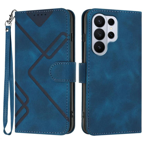 Line Pattern Skin Feel Leather Phone Case, For Galaxy S26 FE 5G, For Samsung Galaxy S26 Edge 5G, For Samsung Galaxy S26 Ultra 5G, For Samsung Galaxy S26 5G, For Samsung Galaxy S25 FE 5G, For Samsung Galaxy S25 5G, For Samsung Galaxy S25+ 5G            ...