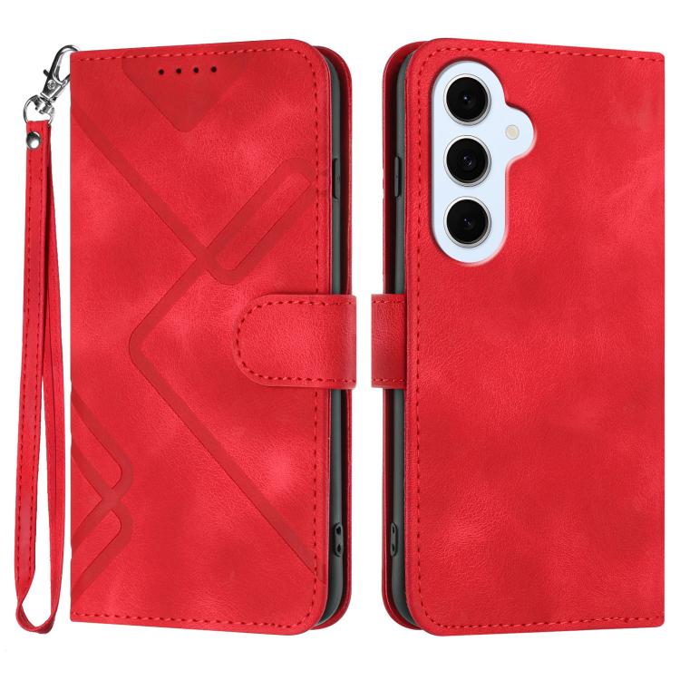 Line Pattern Skin Feel Leather Phone Case, For Galaxy S26 FE 5G, For Samsung Galaxy S26 Edge 5G, For Samsung Galaxy S26 Ultra 5G, For Samsung Galaxy S26 5G, For Samsung Galaxy S25 FE 5G, For Samsung Galaxy S25 5G, For Samsung Galaxy S25+ 5G            ...