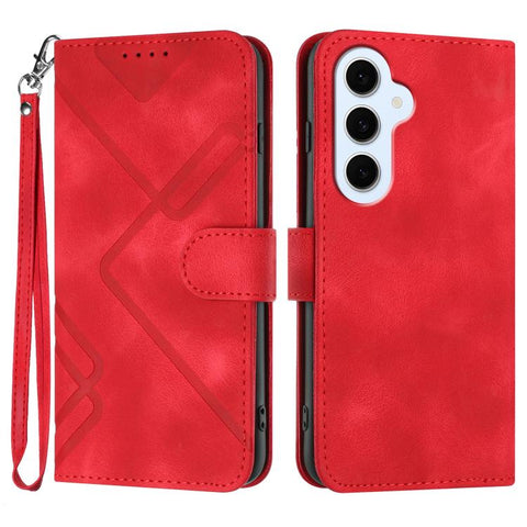 Line Pattern Skin Feel Leather Phone Case, For Galaxy S26 FE 5G, For Samsung Galaxy S26 Edge 5G, For Samsung Galaxy S26 Ultra 5G, For Samsung Galaxy S26 5G, For Samsung Galaxy S25 FE 5G, For Samsung Galaxy S25 5G, For Samsung Galaxy S25+ 5G            ...