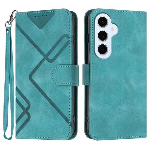 Line Pattern Skin Feel Leather Phone Case, For Galaxy S26 FE 5G, For Samsung Galaxy S26 Edge 5G, For Samsung Galaxy S26 Ultra 5G, For Samsung Galaxy S26 5G, For Samsung Galaxy S25 FE 5G, For Samsung Galaxy S25 5G, For Samsung Galaxy S25+ 5G            ...
