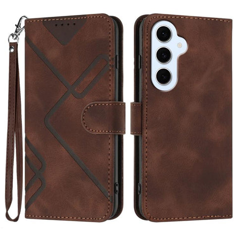 Line Pattern Skin Feel Leather Phone Case, For Galaxy S26 FE 5G, For Samsung Galaxy S26 Edge 5G, For Samsung Galaxy S26 Ultra 5G, For Samsung Galaxy S26 5G, For Samsung Galaxy S25 FE 5G, For Samsung Galaxy S25 5G, For Samsung Galaxy S25+ 5G            ...