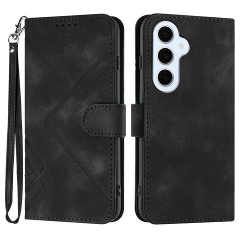 Line Pattern Skin Feel Leather Phone Case, For Galaxy S26 FE 5G, For Samsung Galaxy S26 Edge 5G, For Samsung Galaxy S26 Ultra 5G, For Samsung Galaxy S26 5G, For Samsung Galaxy S25 FE 5G, For Samsung Galaxy S25 5G, For Samsung Galaxy S25+ 5G            ...