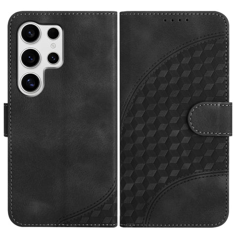 Elephant Head Embossed Phone Leather Case with Lanyard, For Samsung Galaxy S25+ 5G, For Samsung Galaxy S25 Ultra 5G
