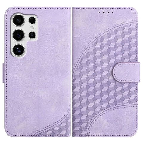 Elephant Head Embossed Phone Leather Case with Lanyard, For Samsung Galaxy S25+ 5G, For Samsung Galaxy S25 Ultra 5G
